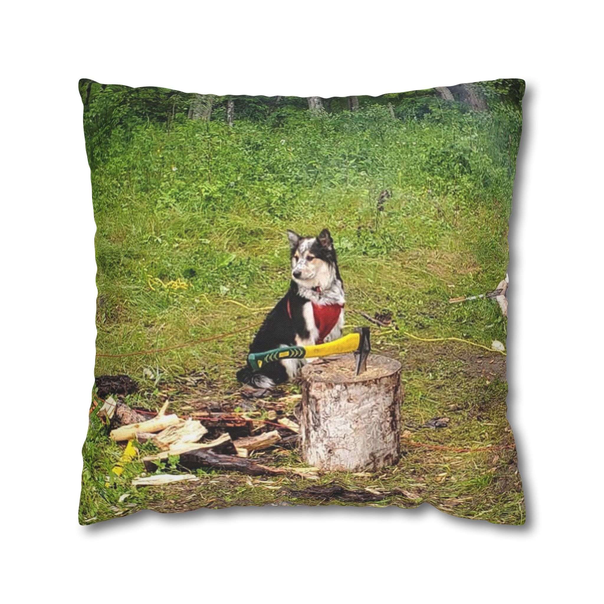 The Seto. Pillowcase — Outdoor Dog Photo Decorative Throw Pillow - Image 13