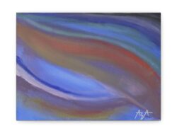 The Eye of Art. Abstract Wave Matte Canvas Print — Blue & Earthtone Stretched Wall Art