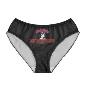 Womp Womp Women's Briefs — Edgy Graphic Lace-Trim Panties ("Motherfucker" Design)
