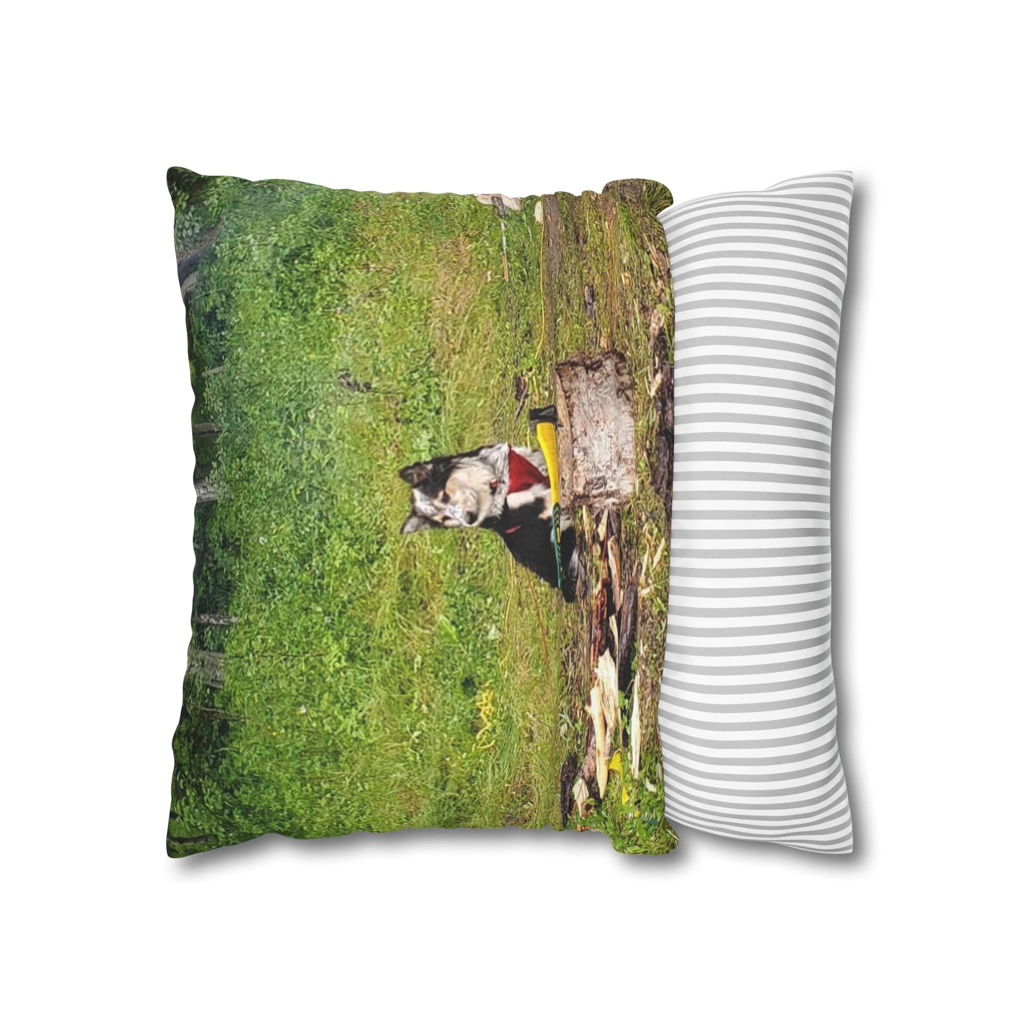 The Seto. Pillowcase — Outdoor Dog Photo Decorative Throw Pillow - Image 6