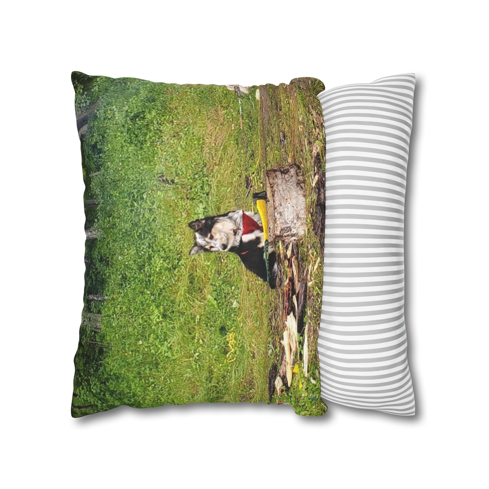 The Seto. Pillowcase — Outdoor Dog Photo Decorative Throw Pillow - Image 10