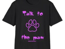 Talk to the Paw T-Shirt — Cute Purple Paw Print Tee for Pet Lovers