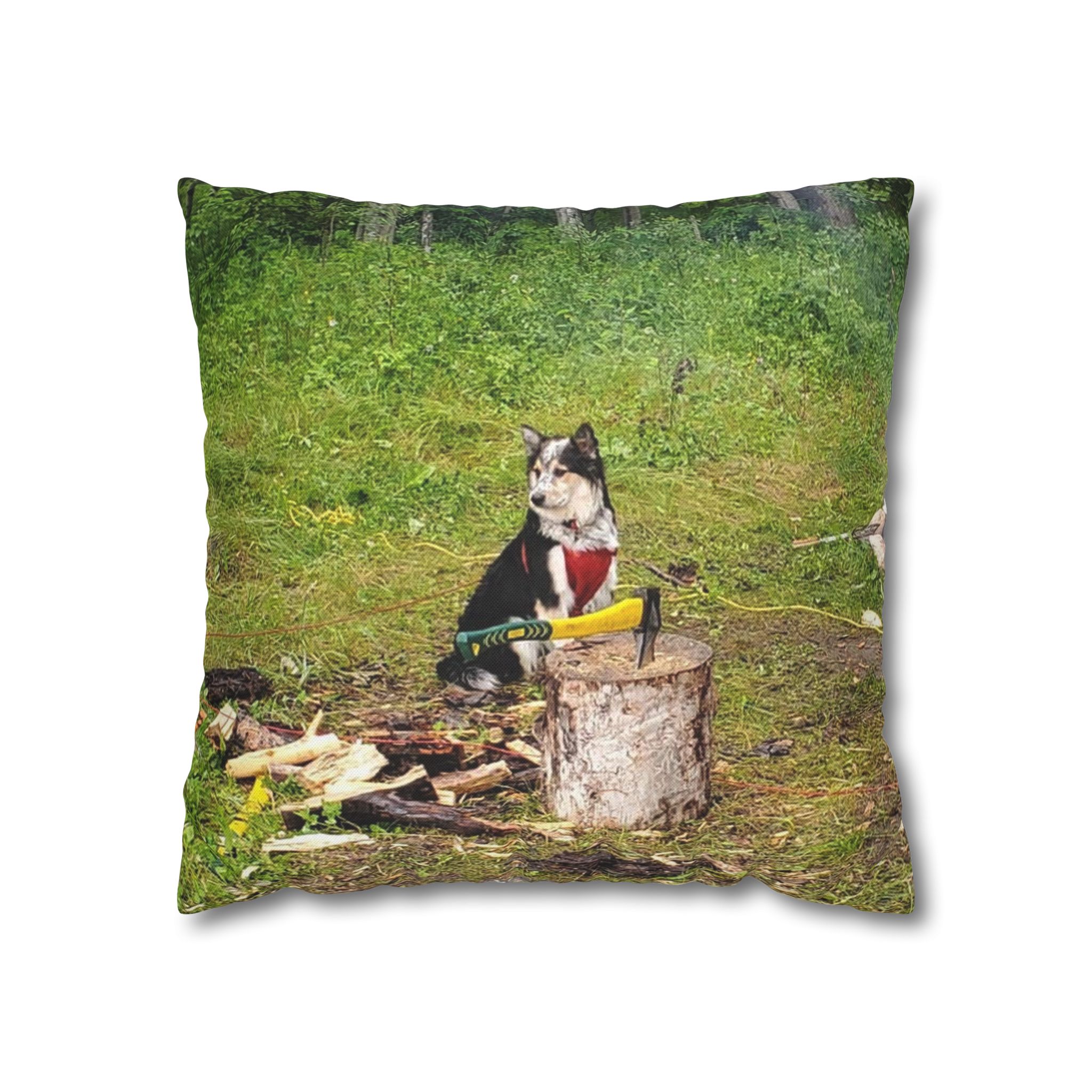 The Seto. Pillowcase — Outdoor Dog Photo Decorative Throw Pillow - Image 5