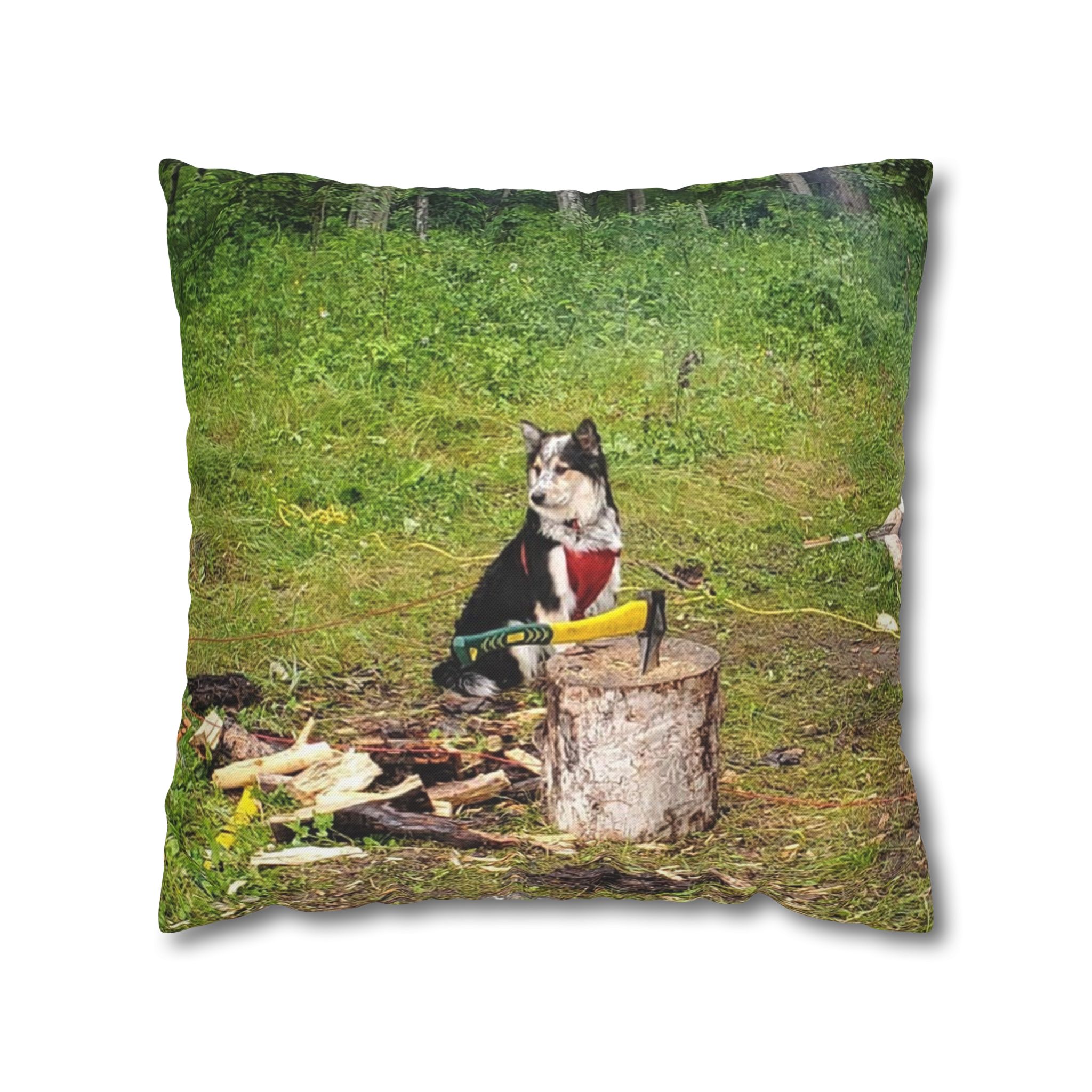 The Seto. Pillowcase — Outdoor Dog Photo Decorative Throw Pillow - Image 9