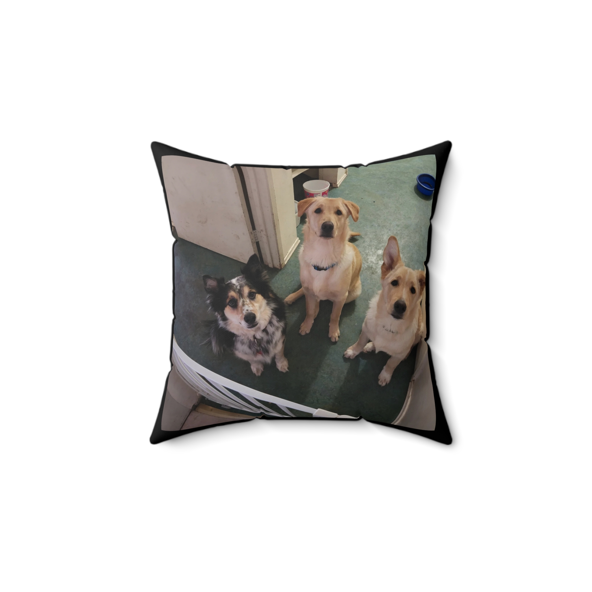 Personalized Dog Photo Throw Pillow — Custom Pet Portrait Square Pillow - Image 2