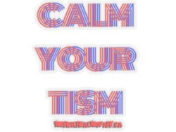 Calm Your Tism Kiss-Cut Laptop Decal (70s Vibe)