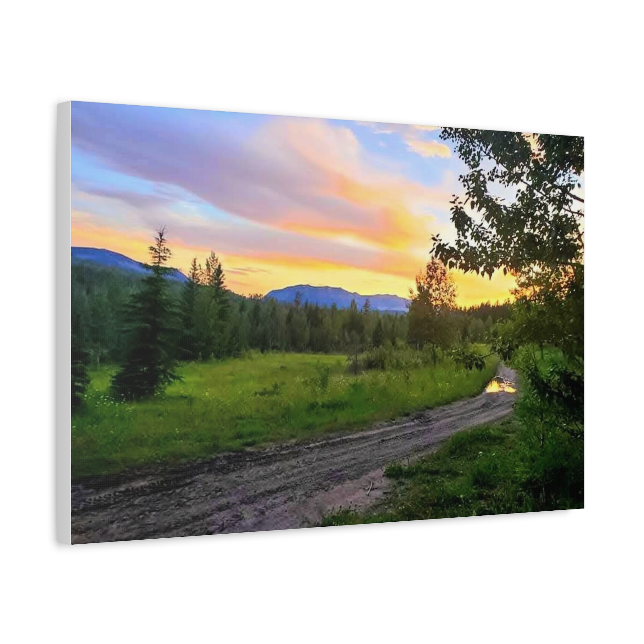 Sunset Forest Path In Alberta. Canvas Wall Art — Stretched 1.25" - Image 6