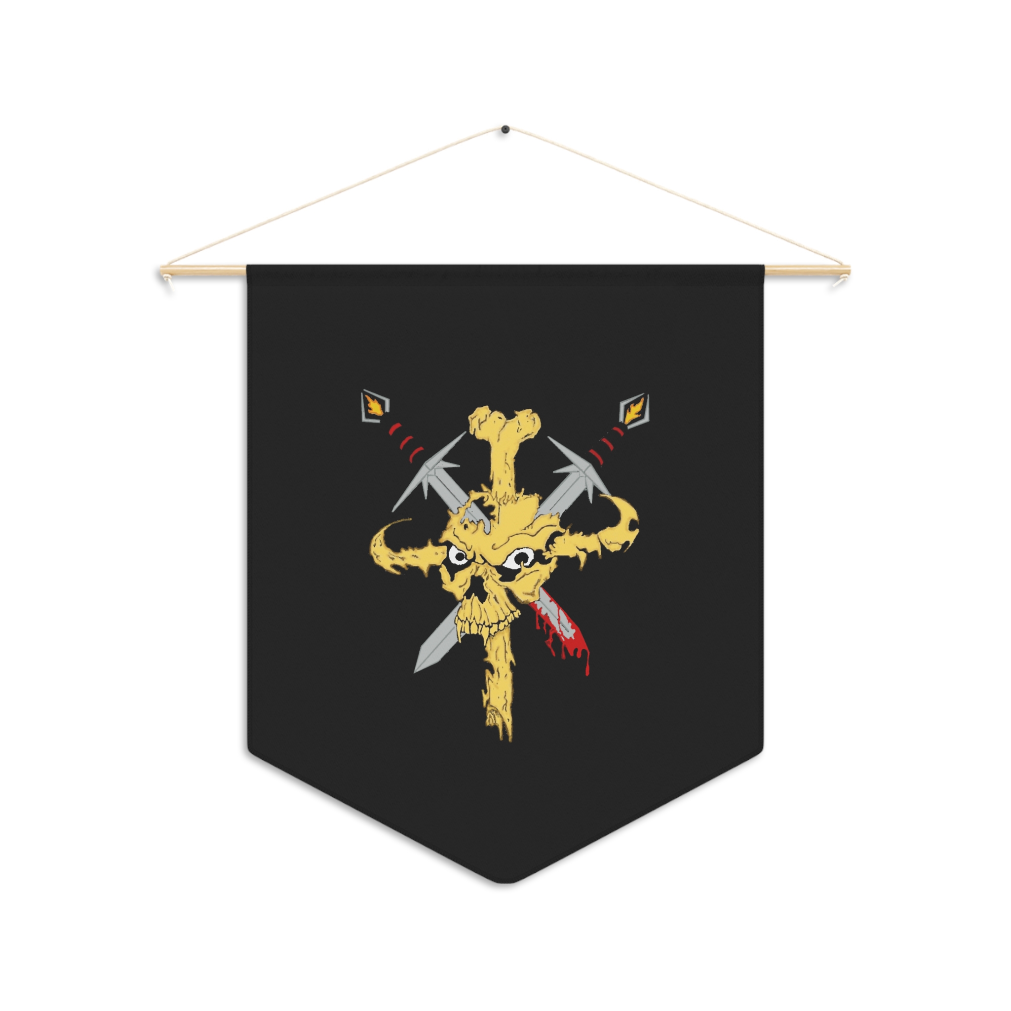 Live or Die - Pennant Wall Banner - Black