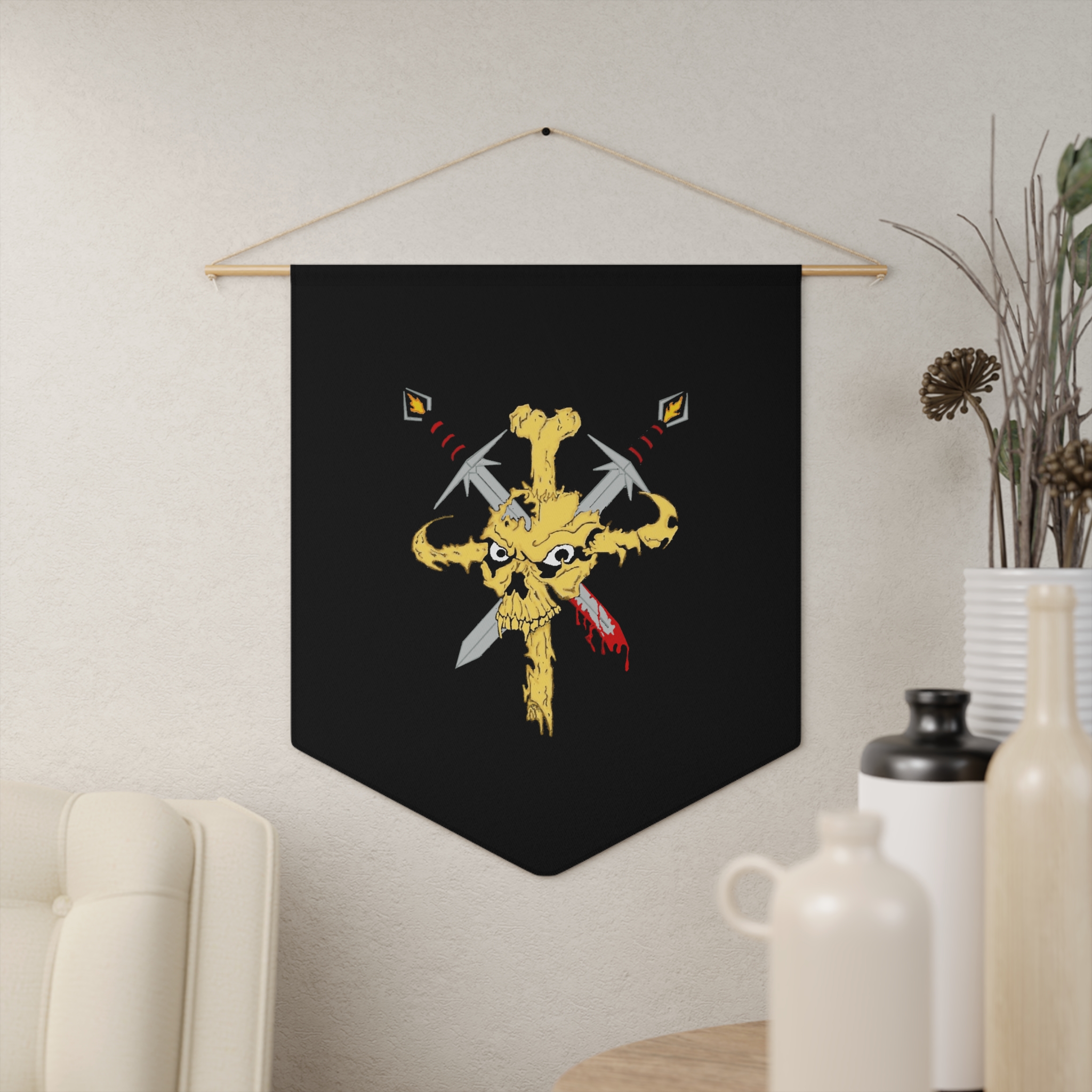 Live or Die - Pennant Wall Banner - Black - Image 3