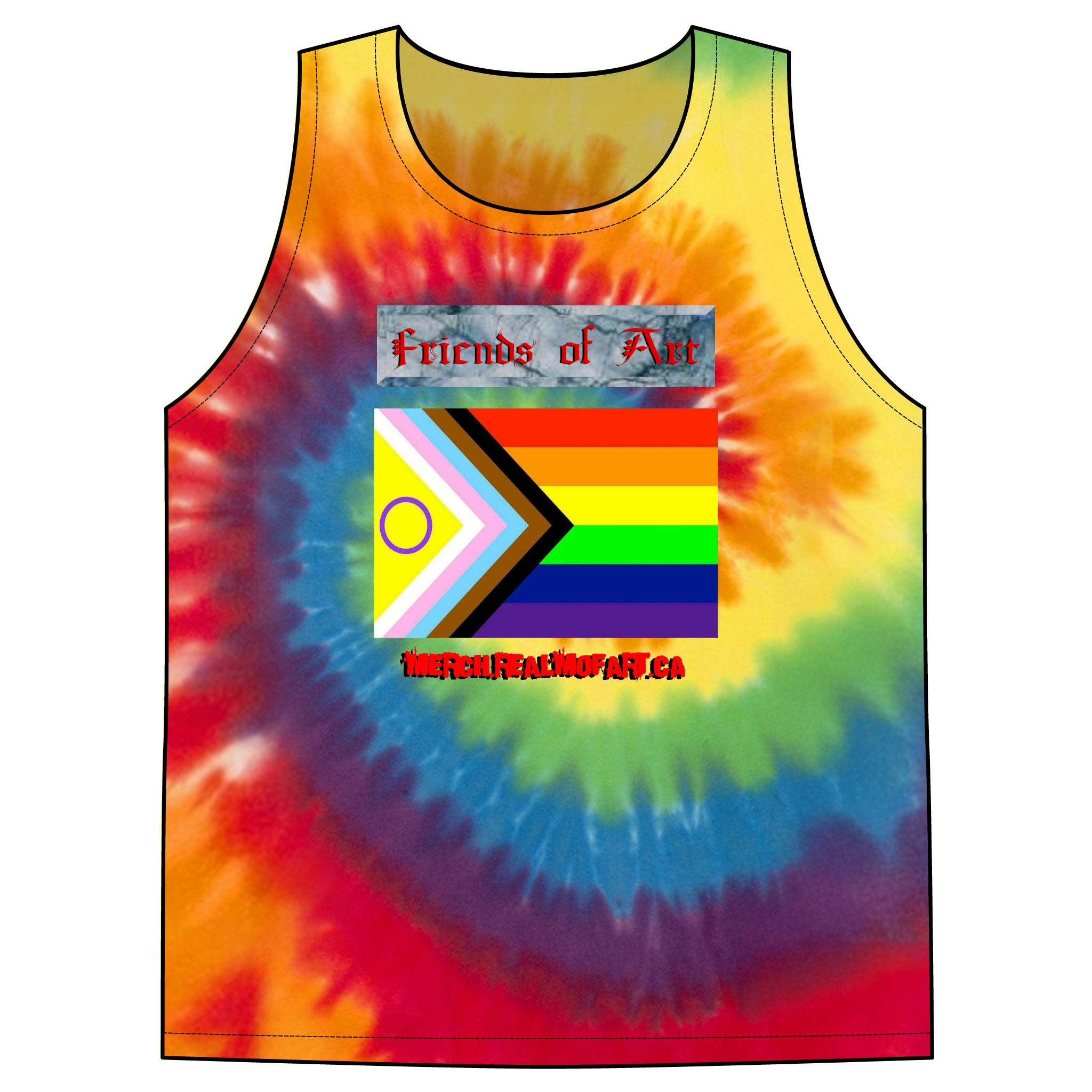 Friends of All Pride Tie-Dye Tank Top - Image 2