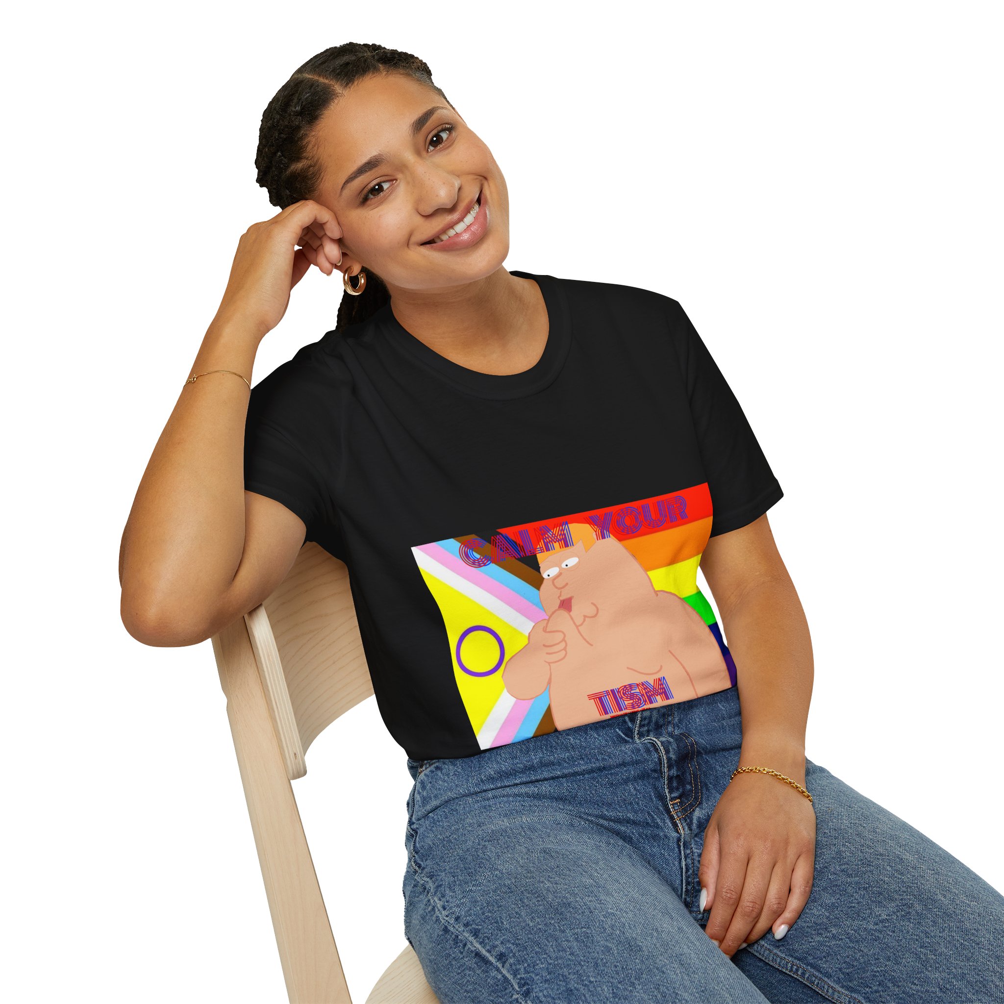 Calm Your Tism - Pride - T-Shirt - Image 4