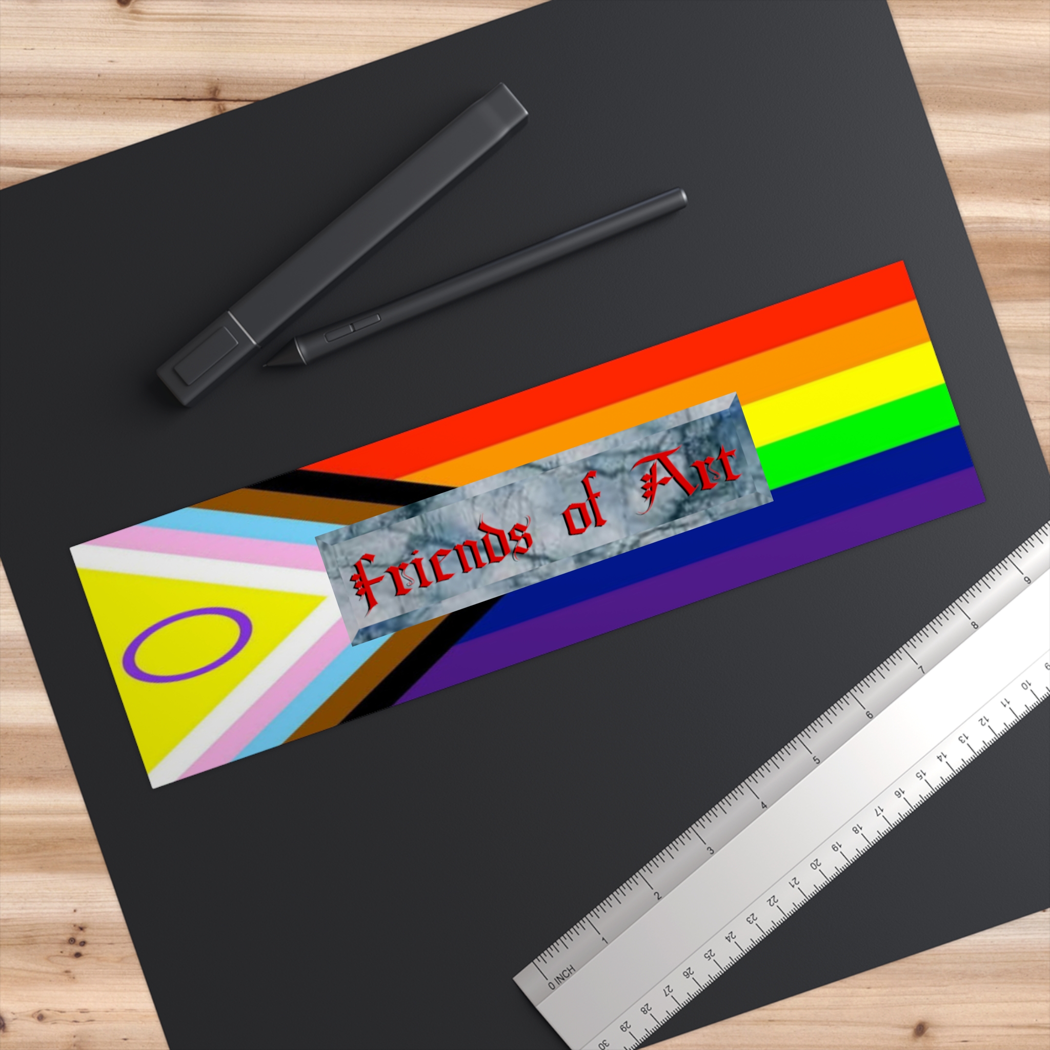Friends of Art Pride Bumper Sticker - Image 3