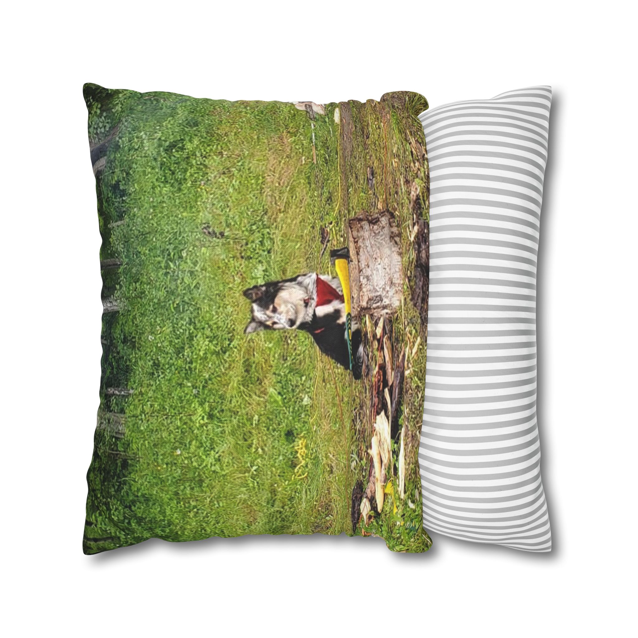 The Seto. Pillowcase — Outdoor Dog Photo Decorative Throw Pillow - Image 14
